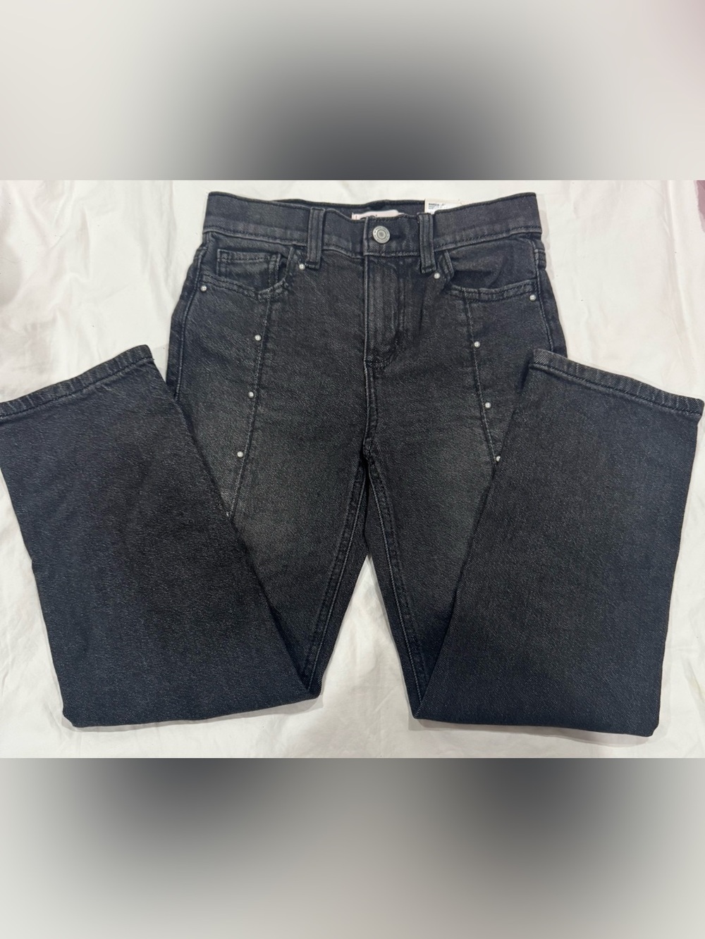 SO Black High-Rise Jeans with Front Stud Accents